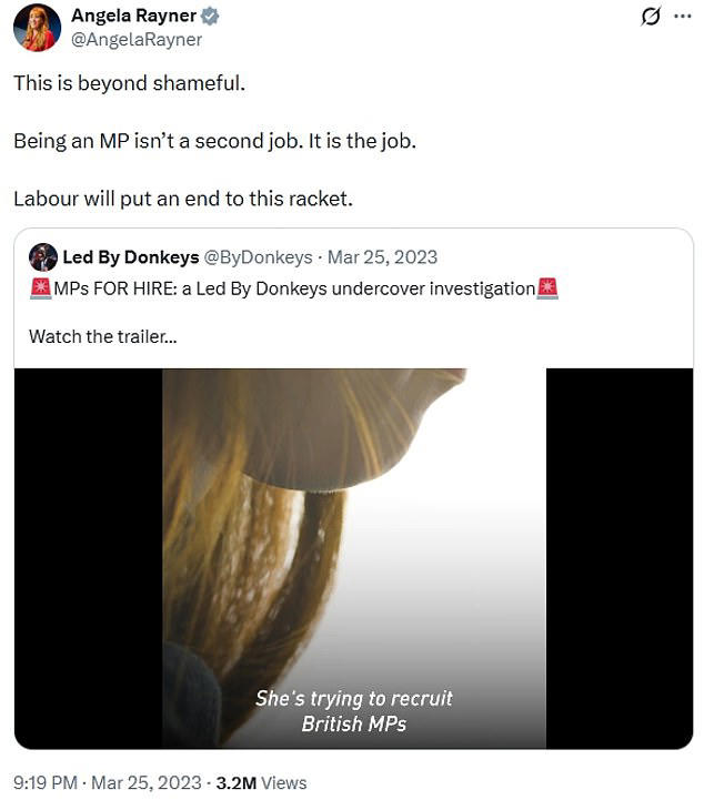 Got to pay the tax bill somehow! Angela Rayner picks up a second job ...