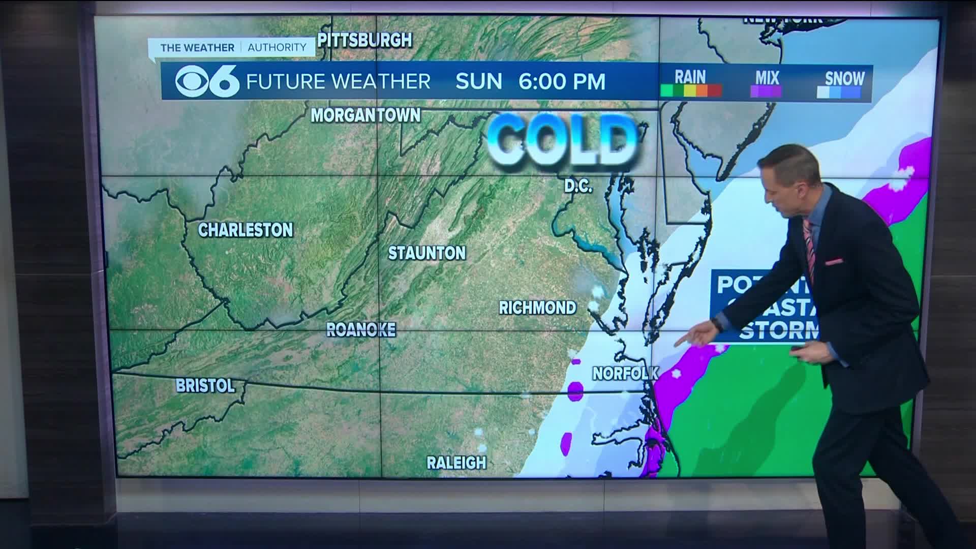 Breezy and cold today, some snow possible Sunday