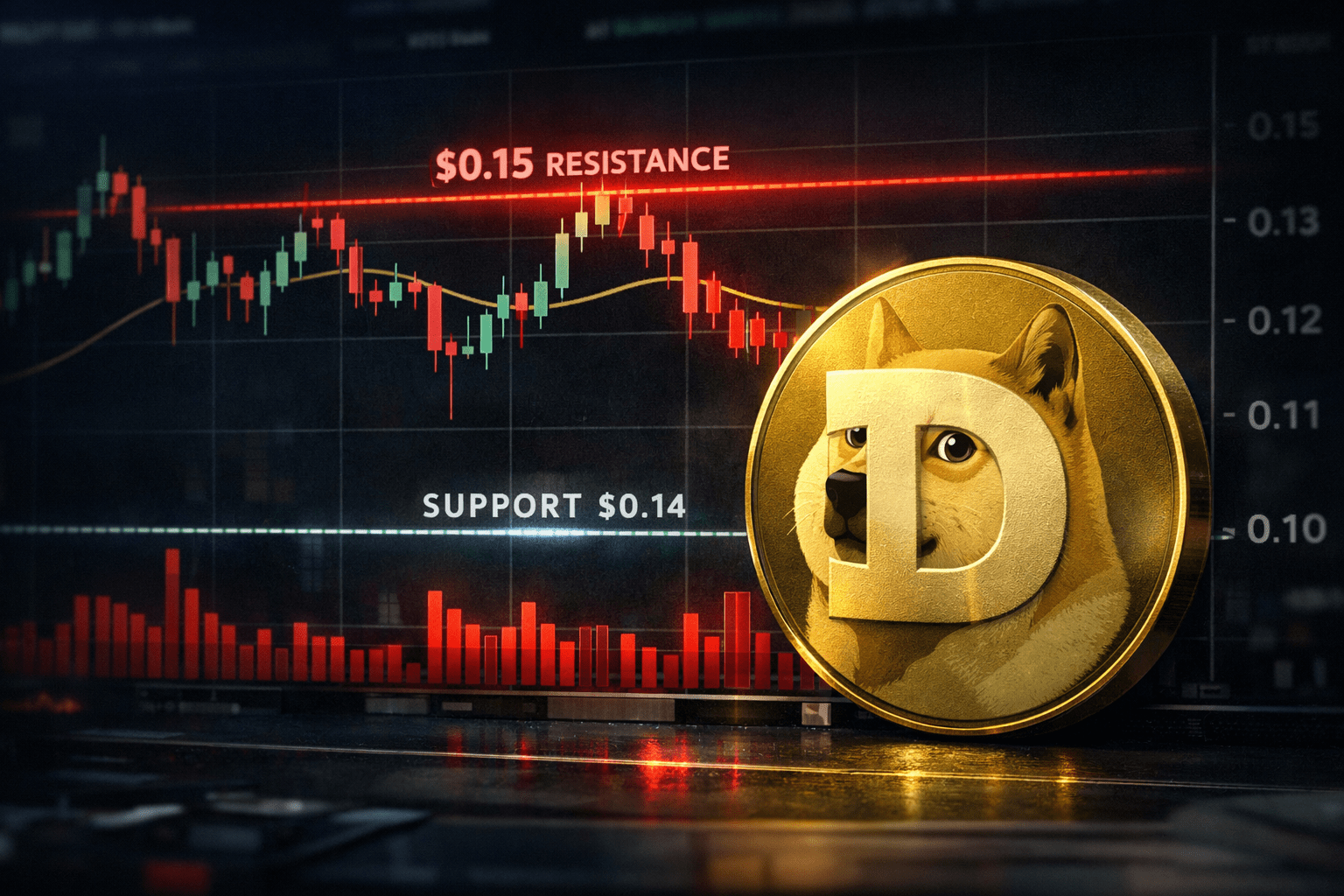 Dogecoin faces key test as traders sell into strength near $0.15