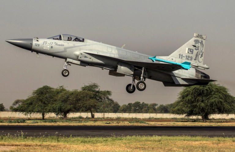 The JF-17 Thunder is currently in use by the air forces of Azerbaijan, Nigeria and Myanmar [File: Zohra Bensemra/Reuters]