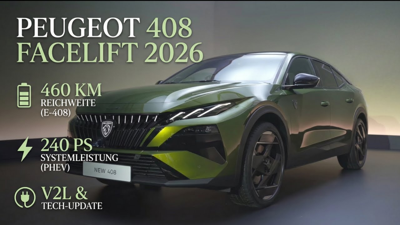 2026 Peugeot 408 Facelift: E-Variante mit mehr Reichweite