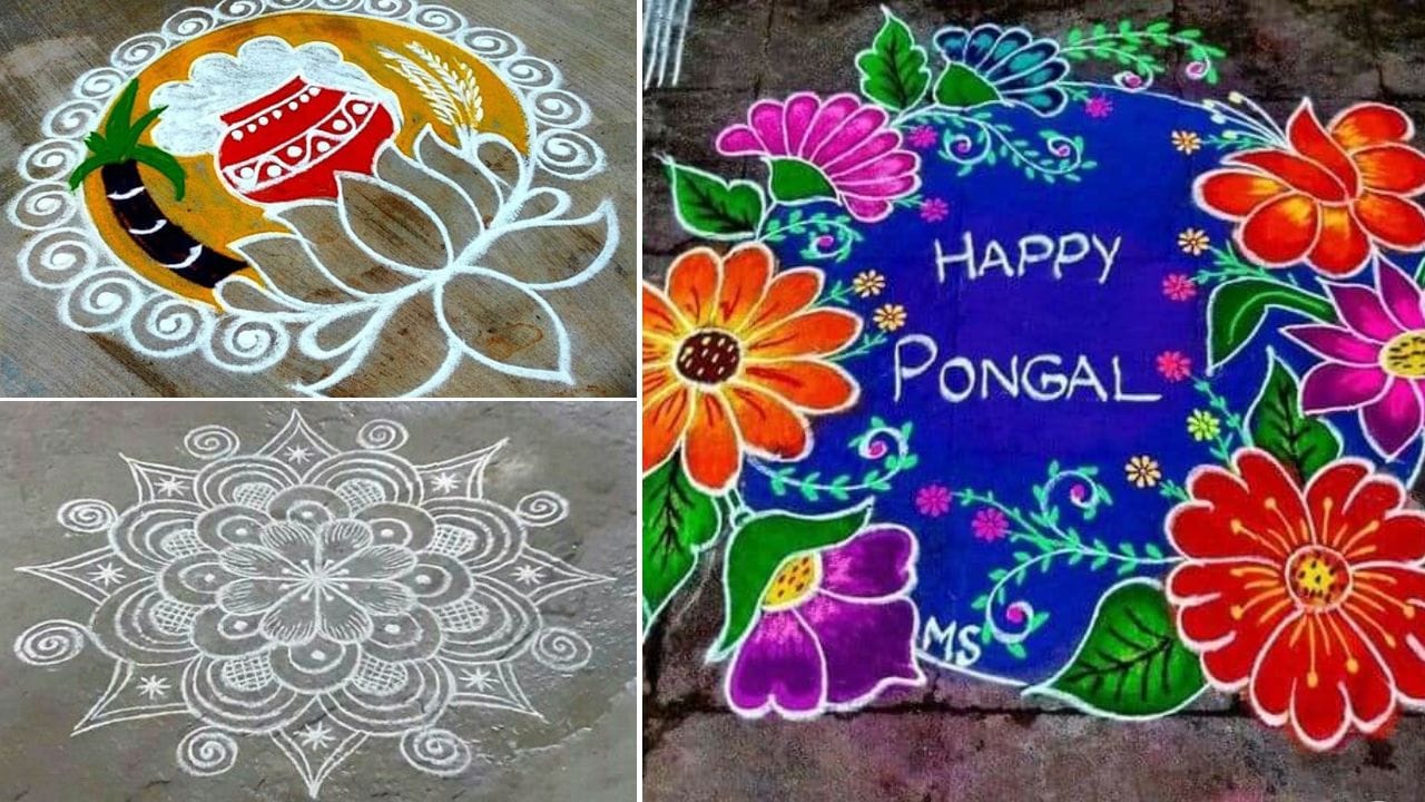 Stunning Kaanum Pongal rangoli designs for festive decor