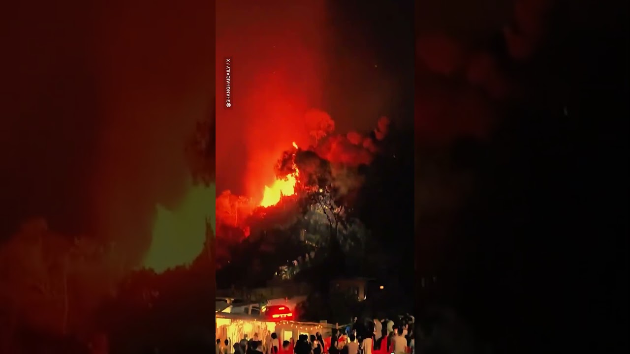 Drone show malfunction sends fiery debris onto a crowd