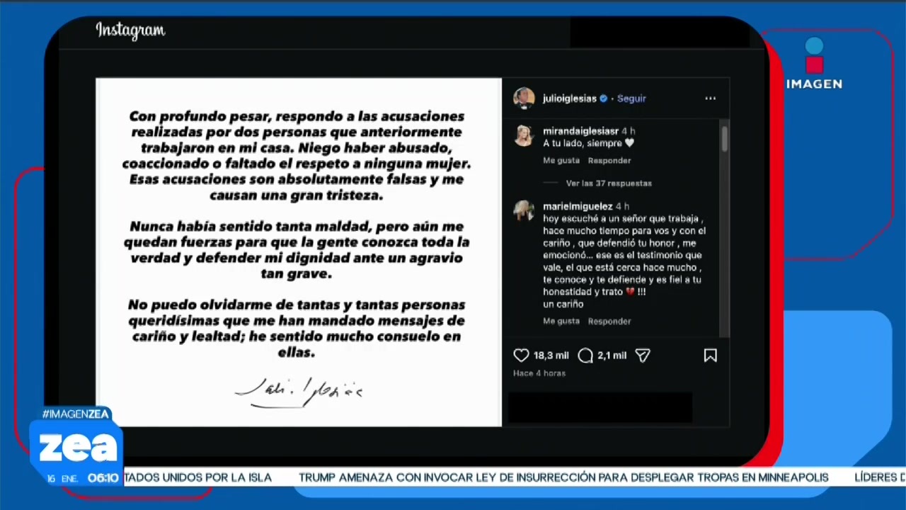 Julio Iglesias responde a las acusaciones en su contra a través de ...
