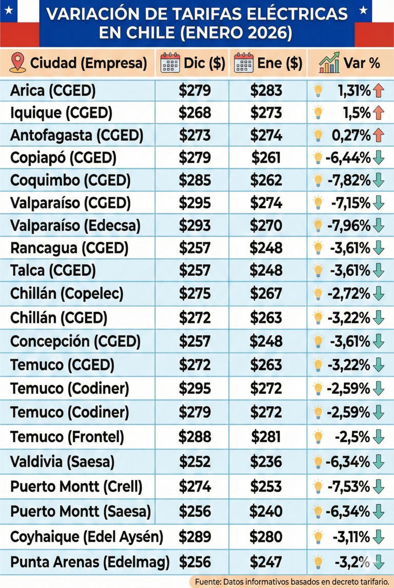 Hasta $6.000 menos: Calcula tu nueva tarifa de luz con la calculadora 2026