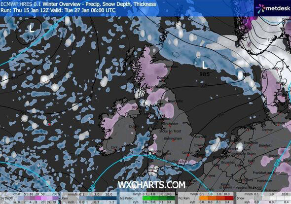 Snow forecast maps show 5 day blizzards as cities buried in England ...
