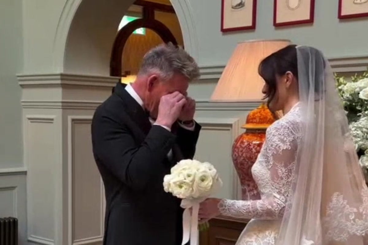 Emotional Gordon Ramsay gives daughter Holly away in wedding footage