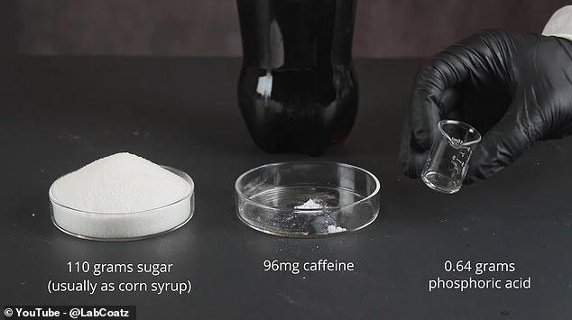According to Zach Armstrong, a scientist who runs the YouTube channel LabCoatz, the recipe is over 99 per cent sugar with caffeine, phosphoric acid, and 'natural flavourings'