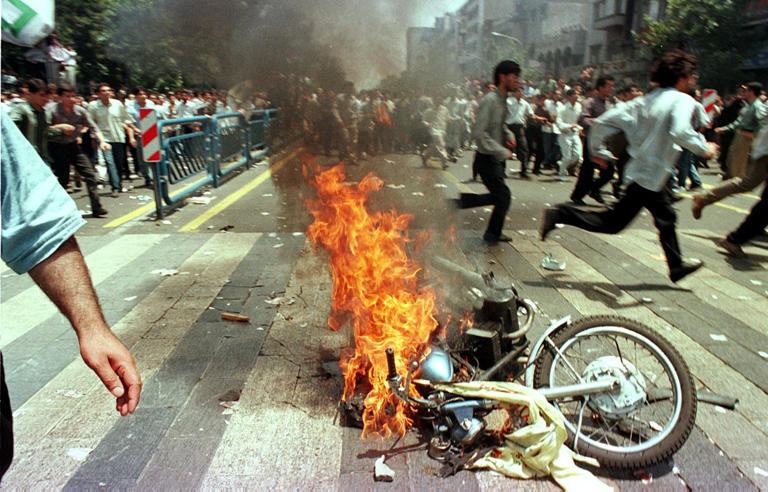 Student protests swept across Tehran and other Iranian cities in 1999.