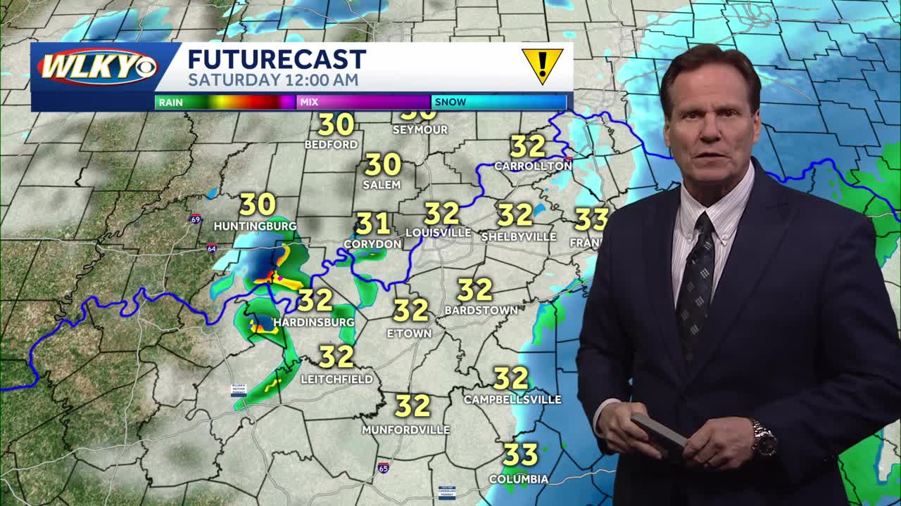 A messy Friday evening with some wet snow in spots