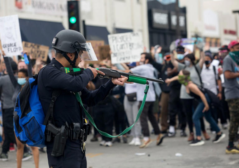 LAPD banned from using non-lethal weapons on violent anti-ICE protestors