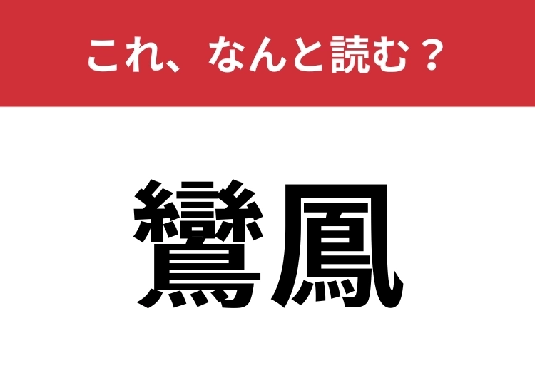 【鸞鳳】はなんと読む? 優れた人物をたたえる言葉!