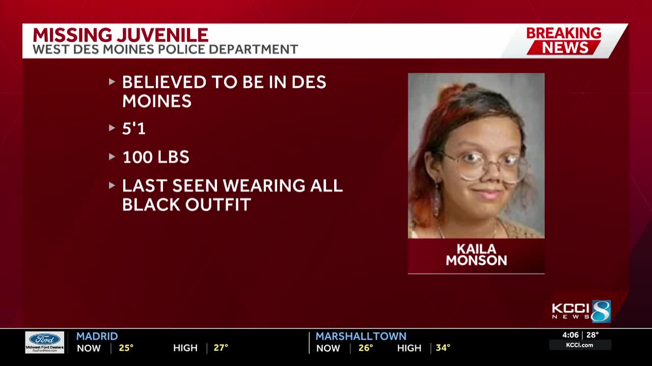 West Des Moines police searching for missing teen
