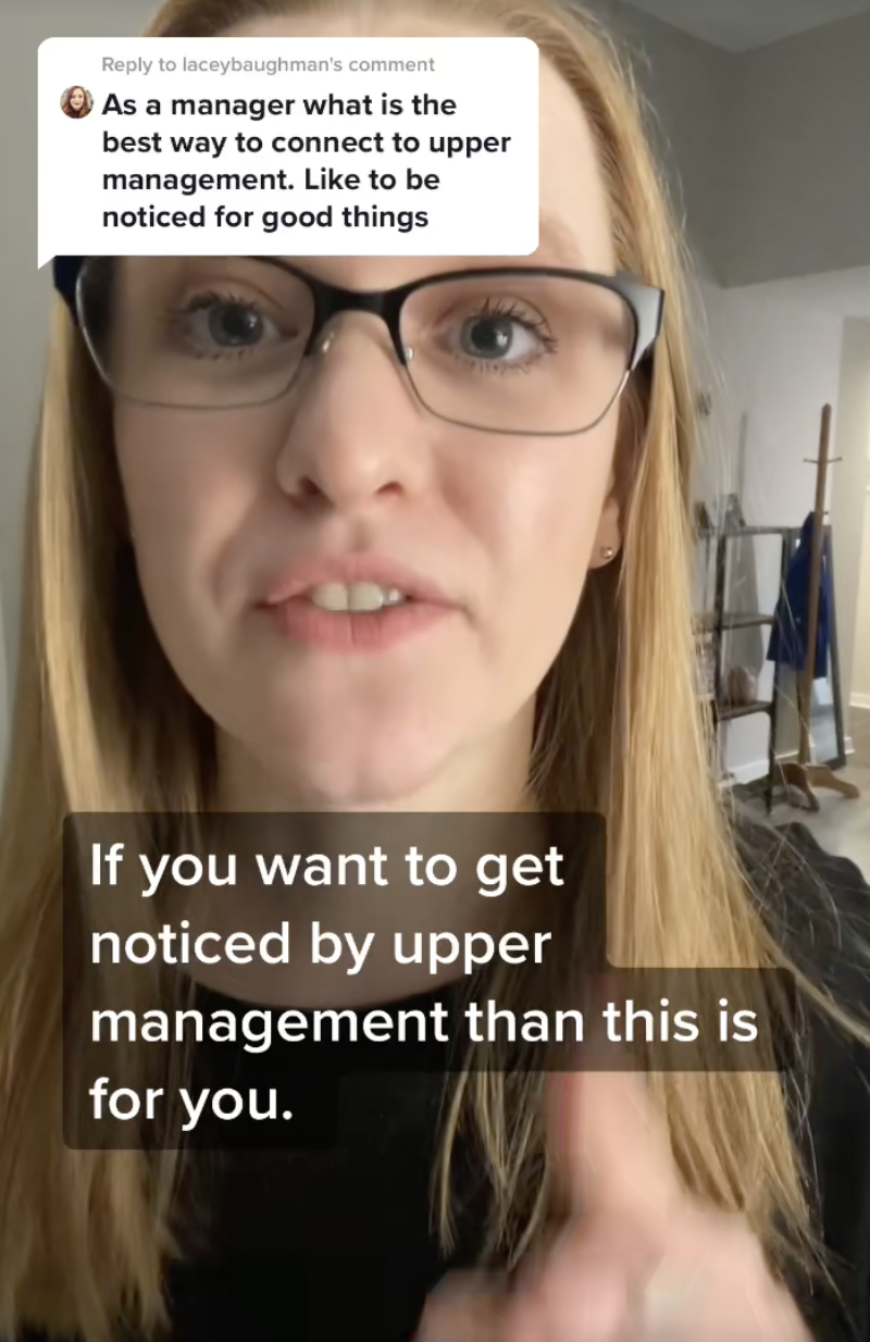 A career coach talked about how workers can get noticed by upper management