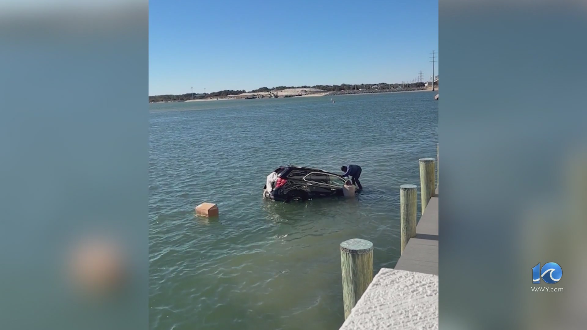 Heroic rescue in VB as driver saved from sinking SUV