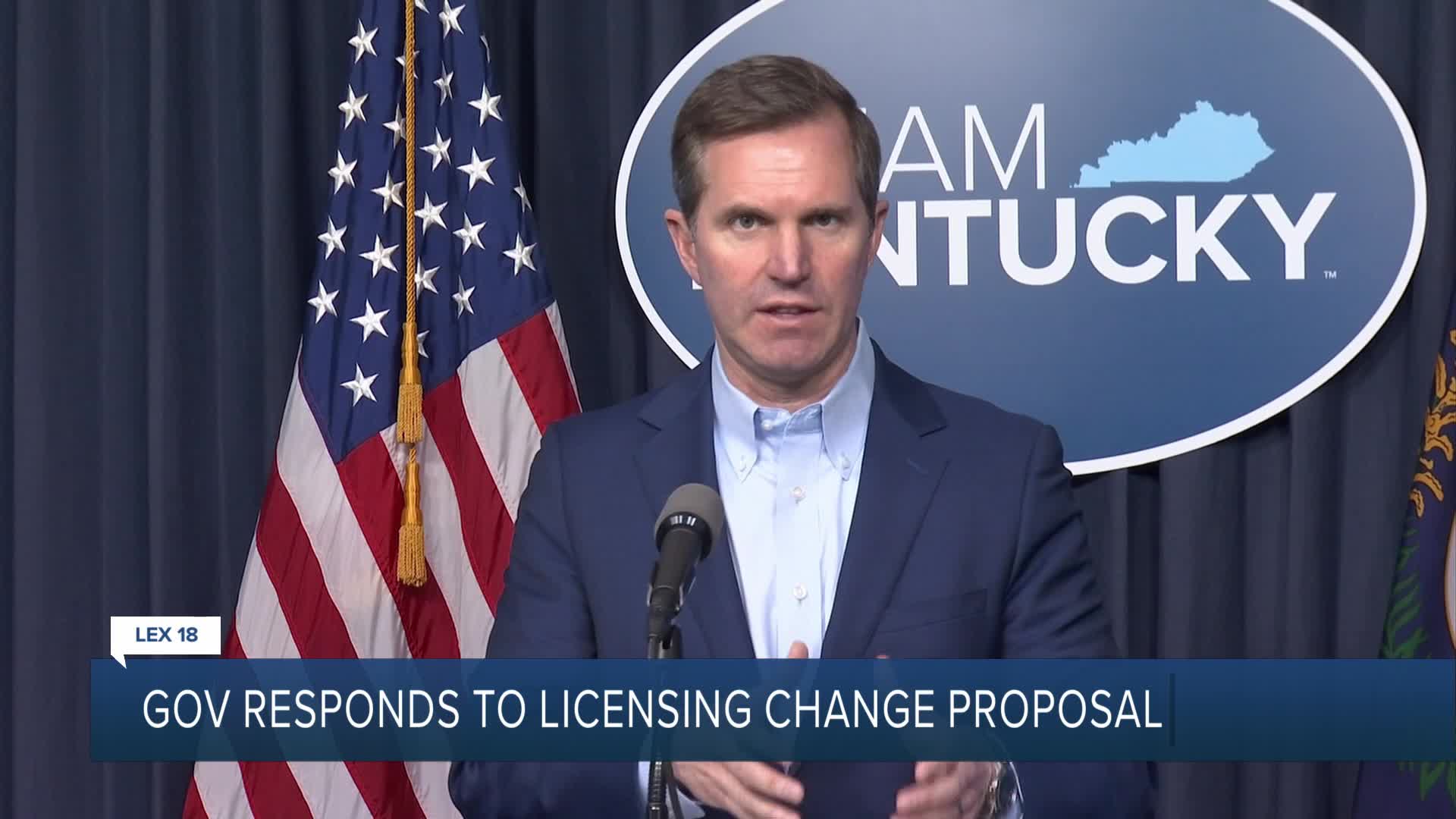 Gov. responds to licensing change proposal
