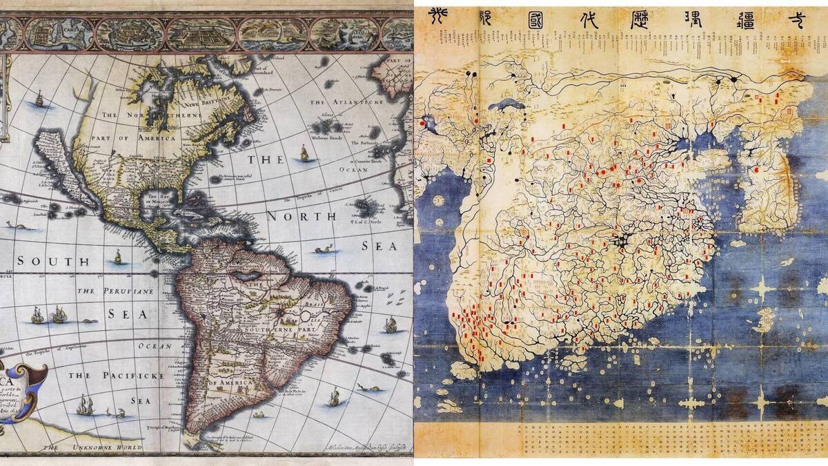 Historical maps that revealed new continents and trade routes