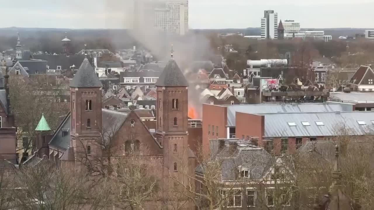 Fire breaks out after explosion in Utrecht, Netherlands