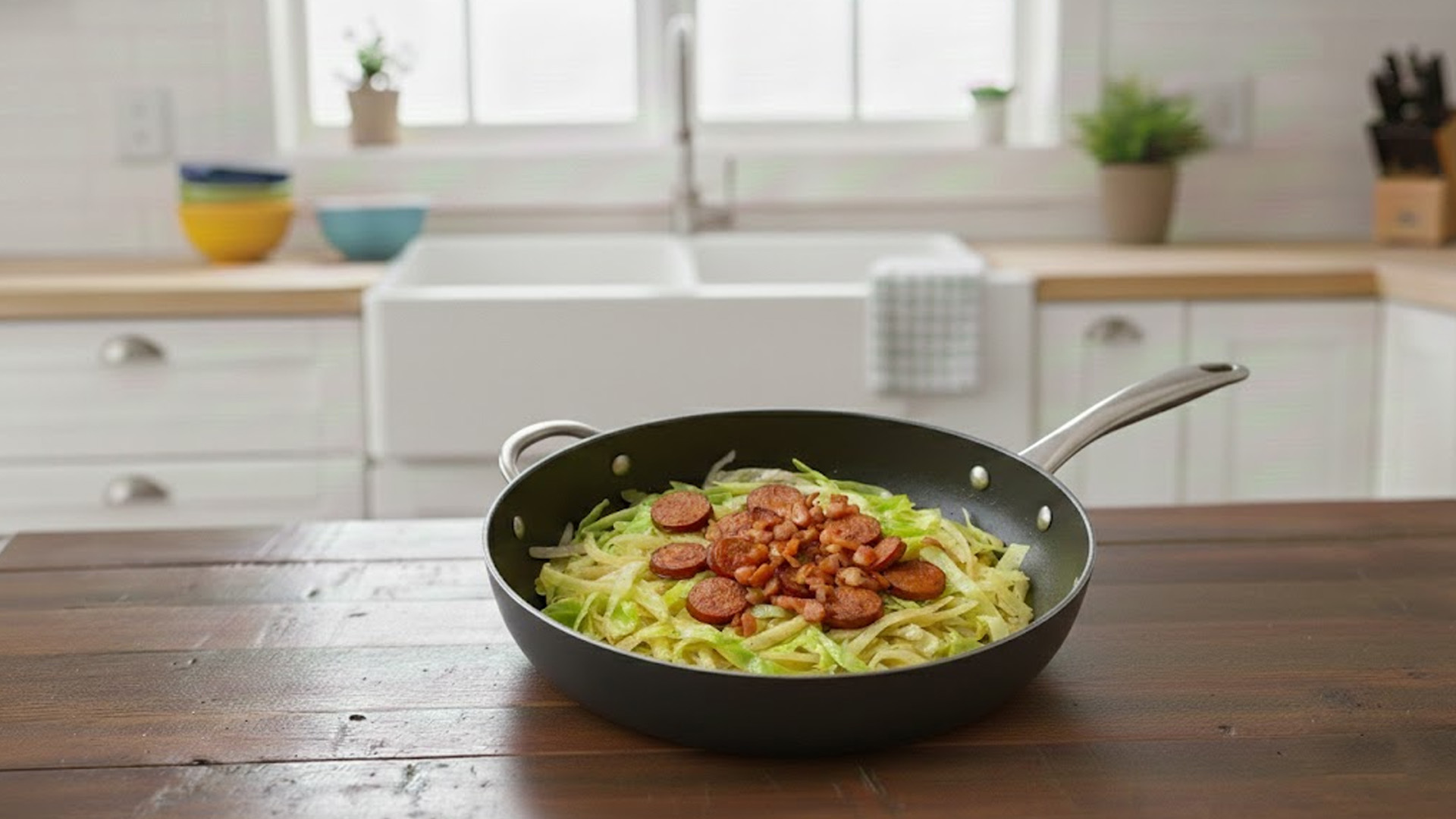 How to make cabbage and sausage skillet