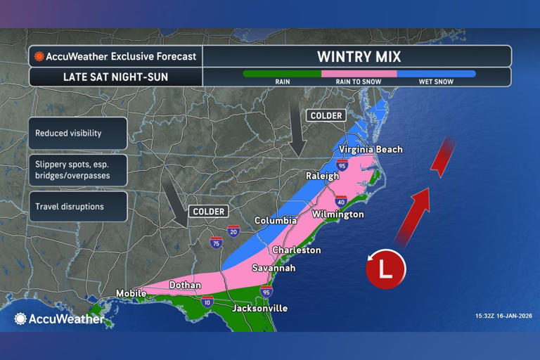 Map shows states facing snow amid winter storm as travel warning issued