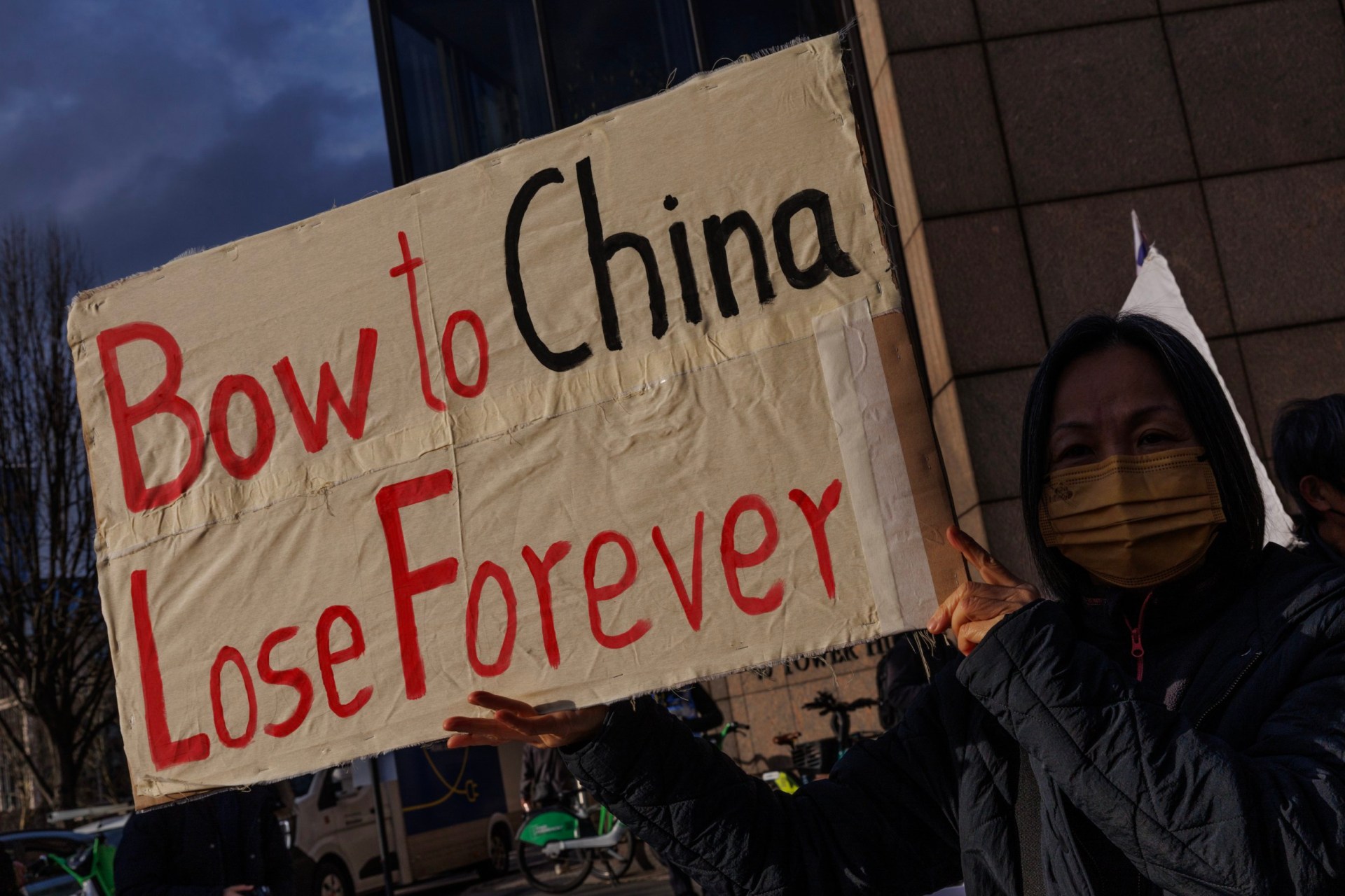 Fears of Chinese spies at London embassy protest