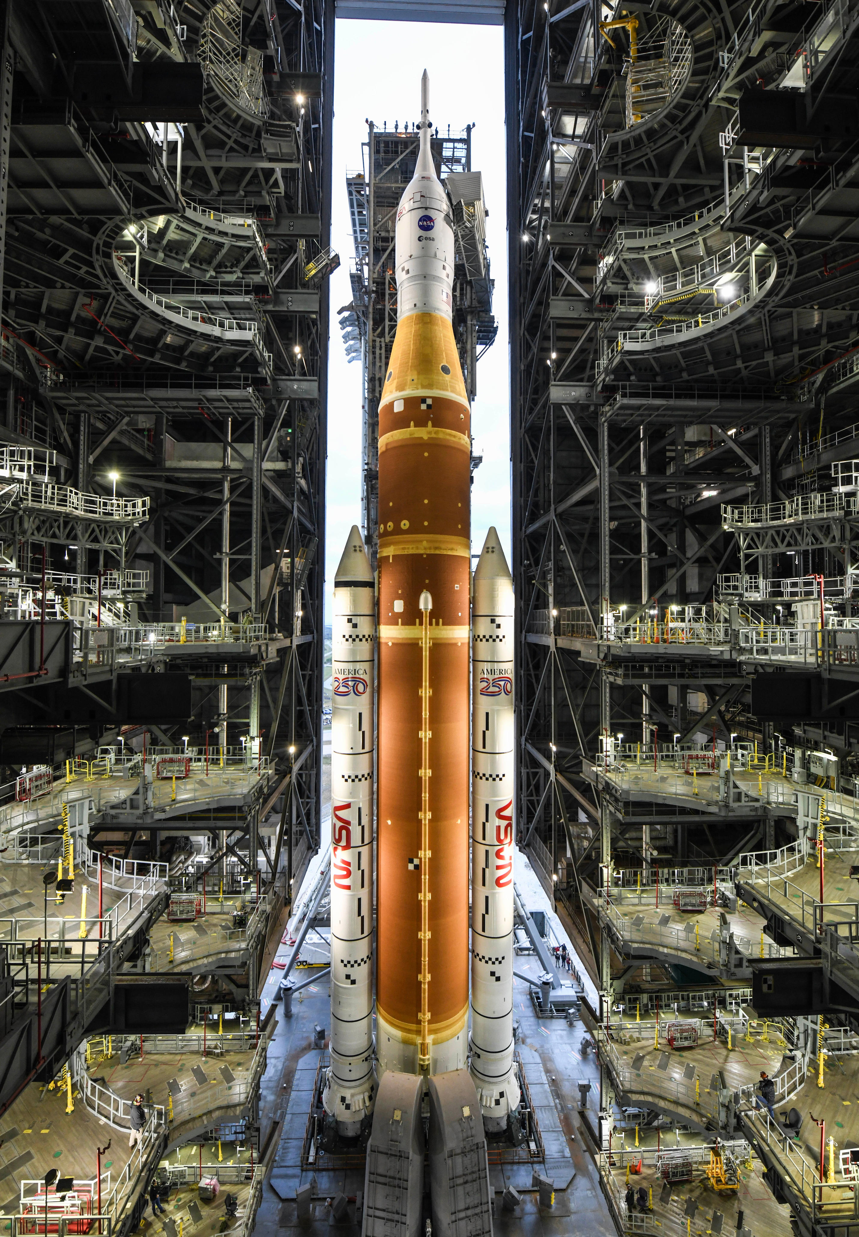 NASA's SLS rocket rolls to launch pad head of Artemis II moon mission