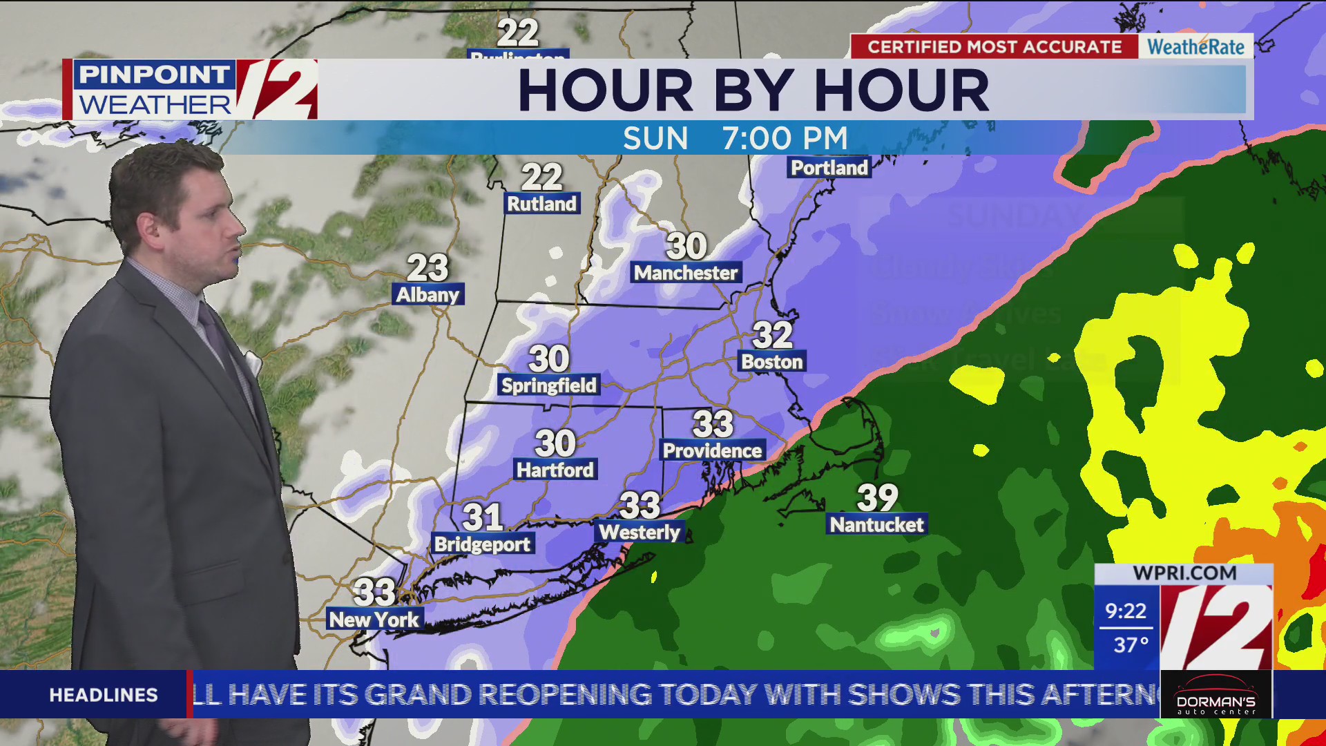 WPRI 12 weather forecast 1/17/26: Tracking accumulating snow for Sunday