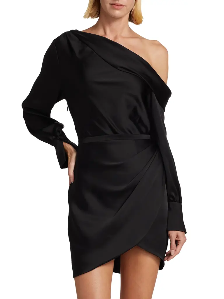 dua lipa black mini dress Ance Gria Romeo Mini in Black – HONEY HIRE BOUTIQUE main image 1