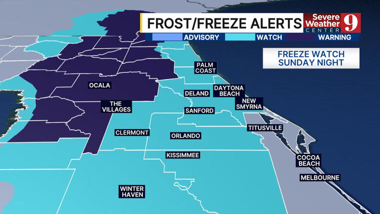 Central Florida cold front: Rain, strong winds, and possible freeze ...