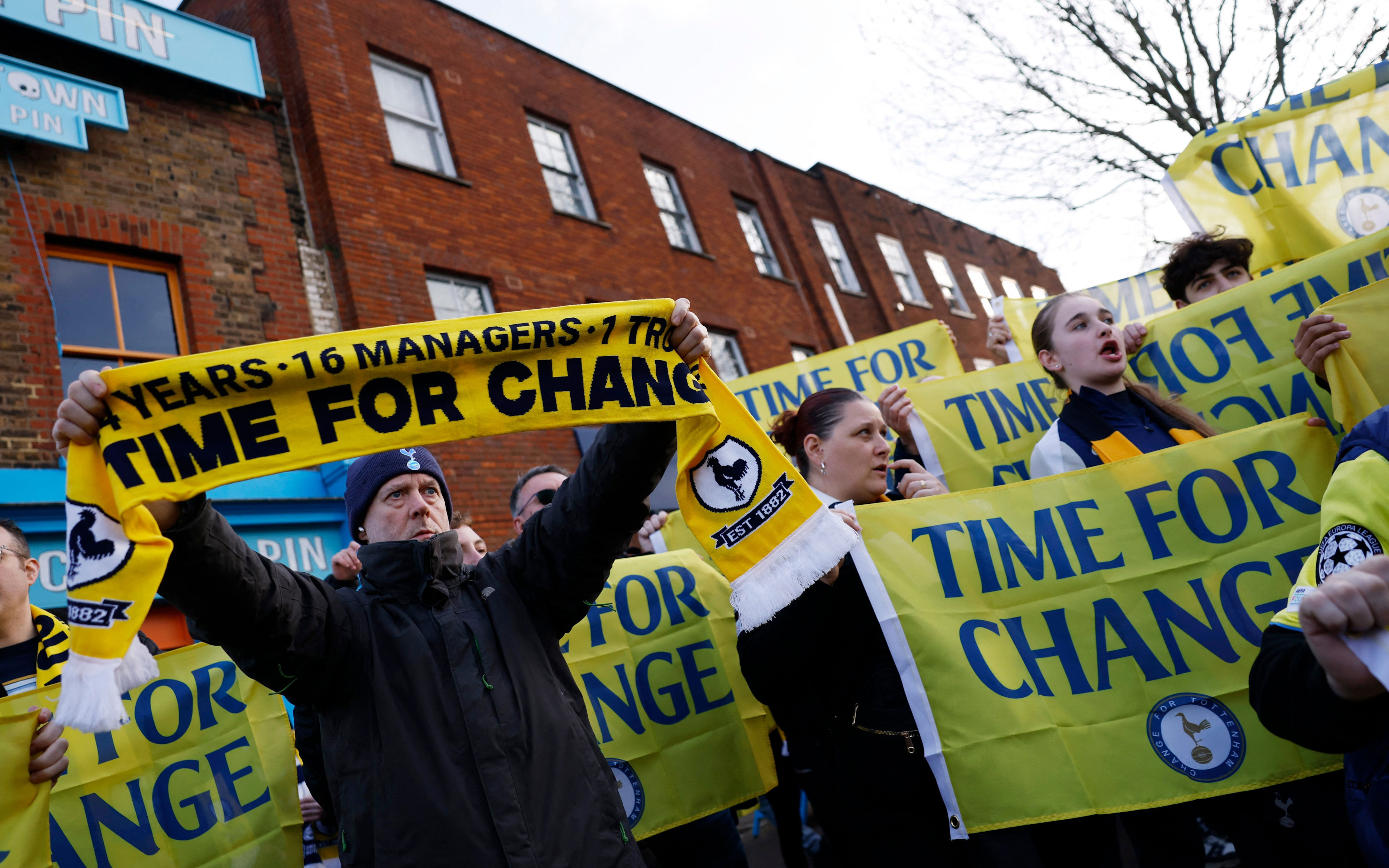 Tottenham fans march in protest as pressure mounts on the board