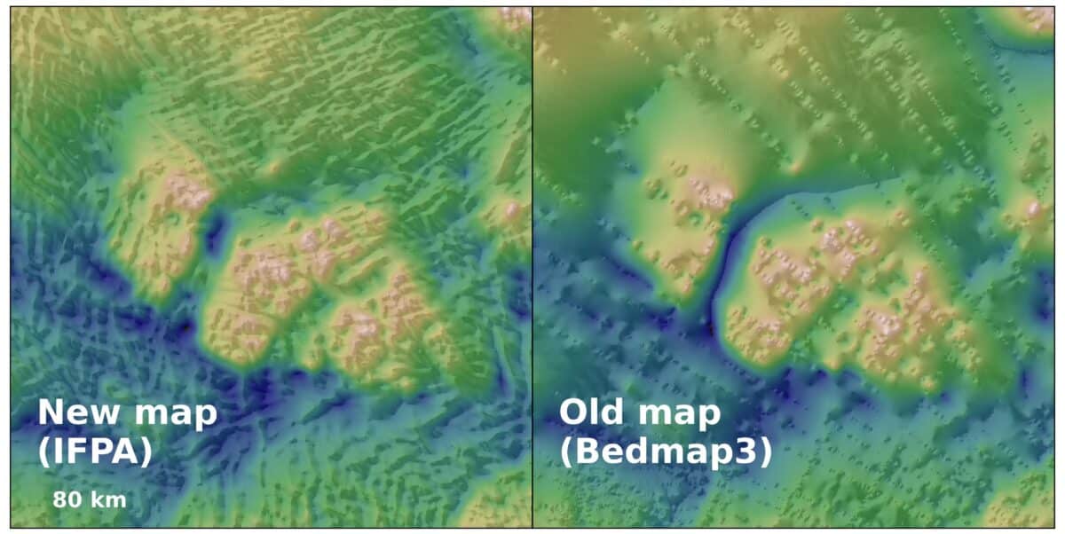 New Ifpa Map (left) Reveals Antarctica’s Subglacial Ridges And Valleys In Far Sharper Detail Than Bedmap3 (right).