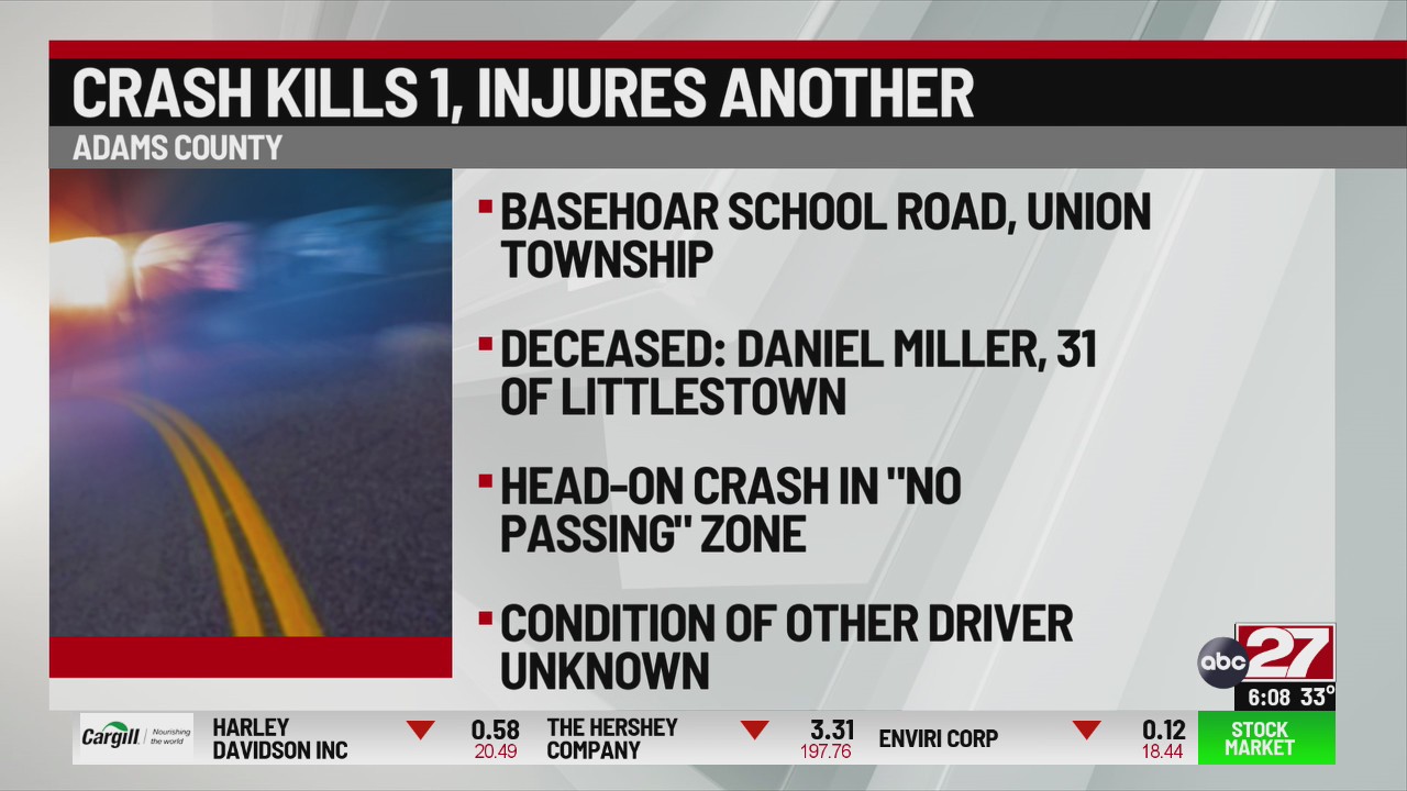 One dead, one injured in Adams County multi-vehicle crash