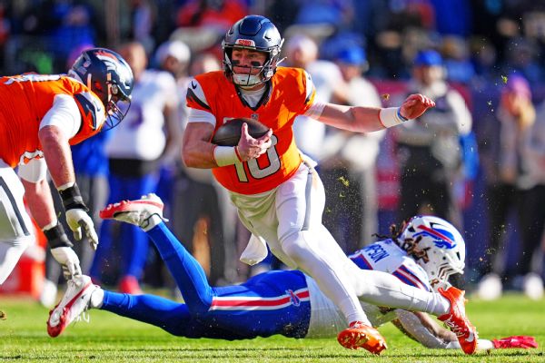 Broncos QB Bo Nix breaks bone in right ankle, out for playoffs<br>