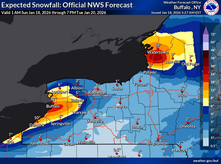 Winter storm warning has Erie County in the bullseye of lake effect snow