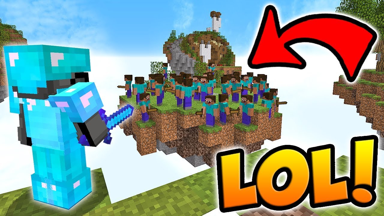 One Minecraft pro faces forty noobs in Bed Wars challenge