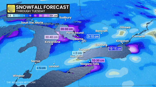 10-30+ cm: Southern Ontario snowsqualls to bring hazardous travel ...