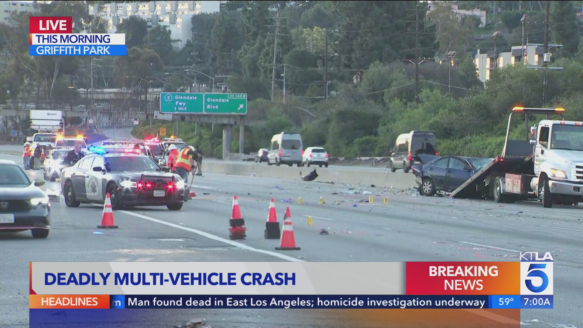 Man, 25, dead after being ejected from vehicle in LA freeway crash; 5 ...