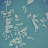 Finished product, with print of flowers on paper