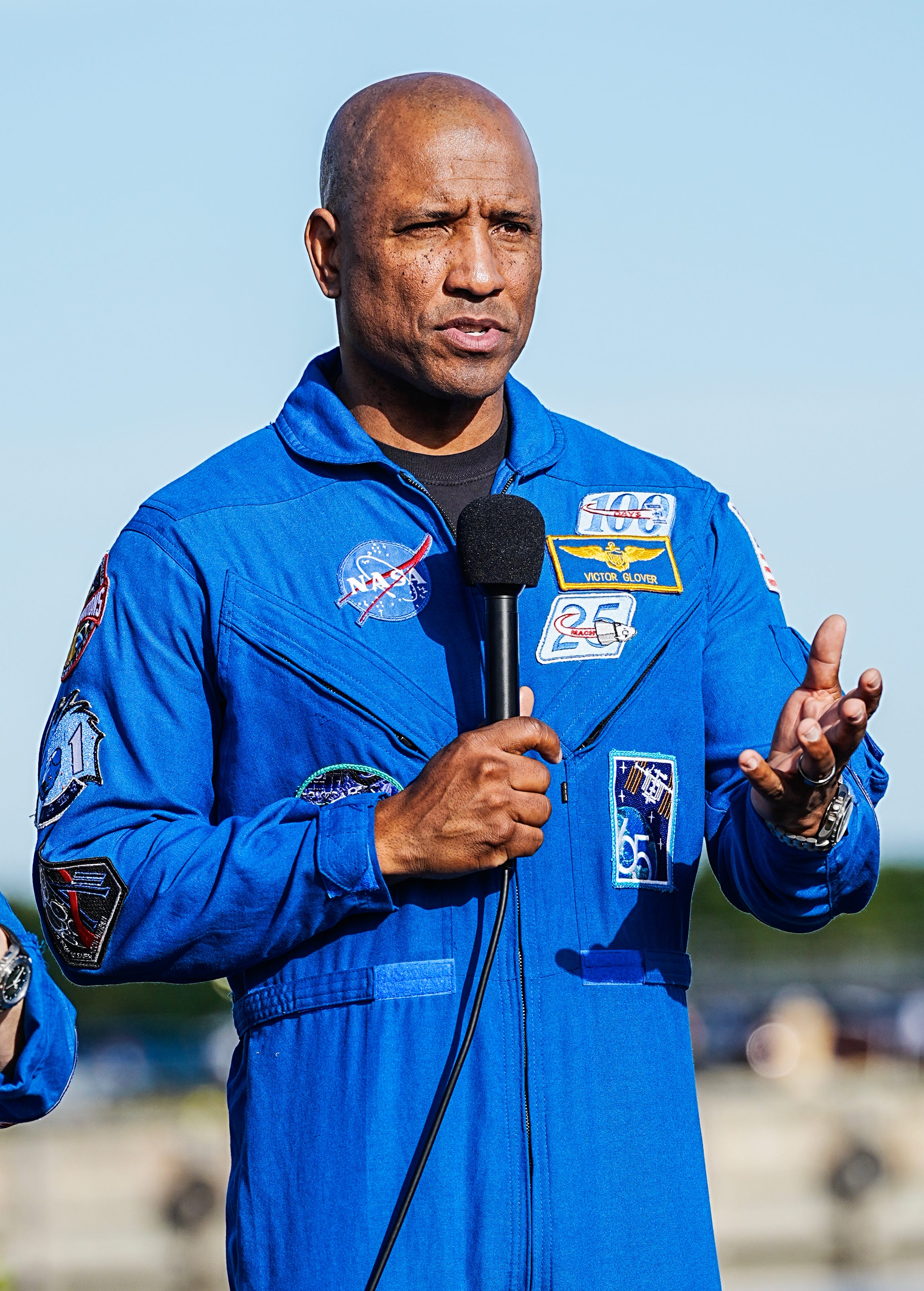Artemis II Pilot Victor Glover answers questions during a press conference at Kennedy Space Center, FL January 17, 2026. The Artemis II crew is tentatively scheduled to launch in early February. Craig Bailey/FLORIDA TODAY via USA TODAY NETWORK