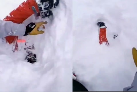 Video: El momento exacto en que salvan a un esquiador sepultado por la ...