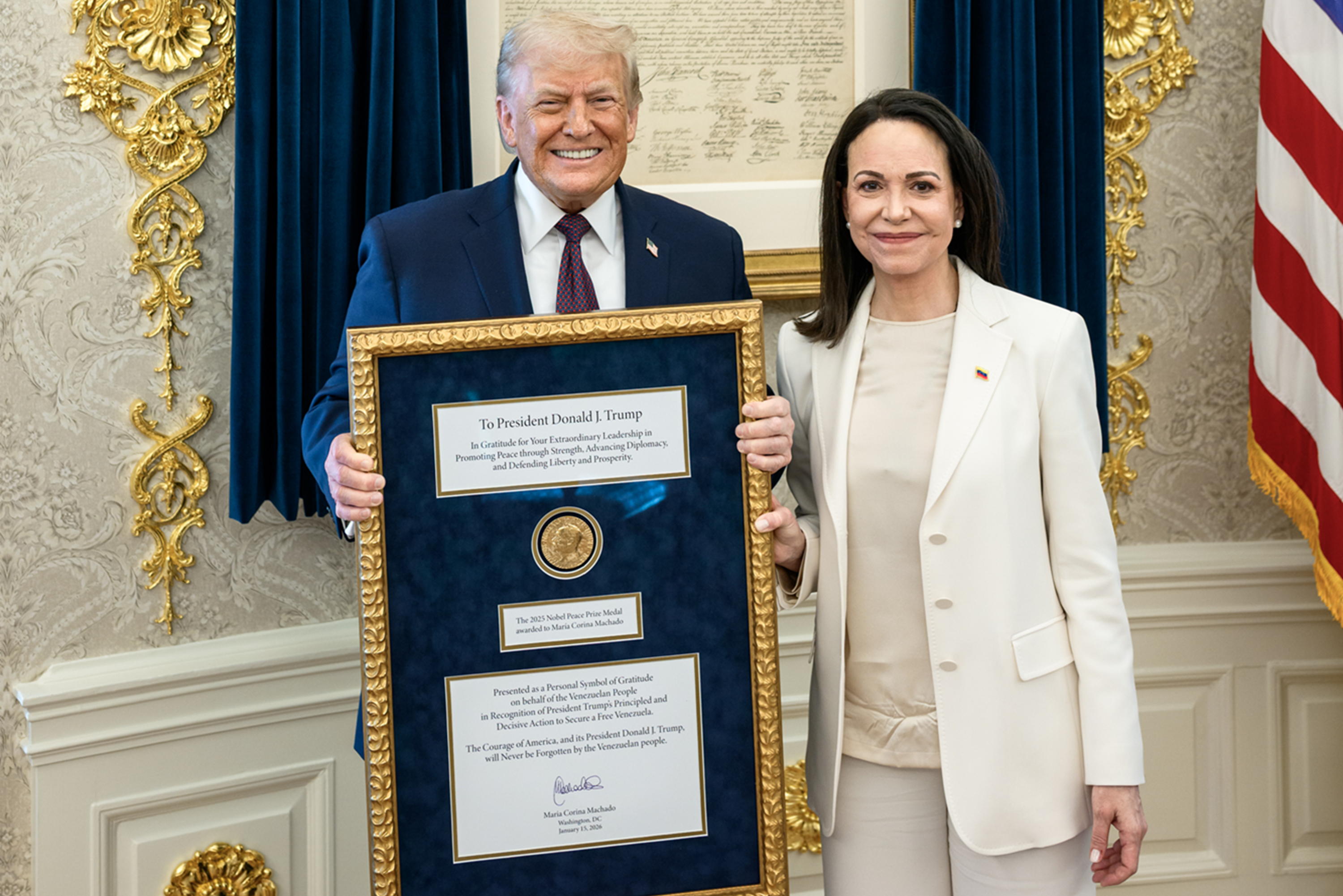 Nobel Foundation speaks out after Machado gifts Trump Peace Prize<br>