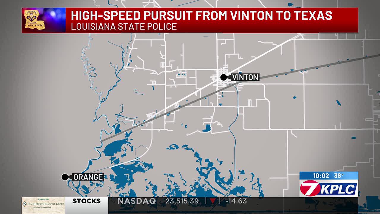 Texas man arrested after high-speed pursuit from Vinton to Texas<br>