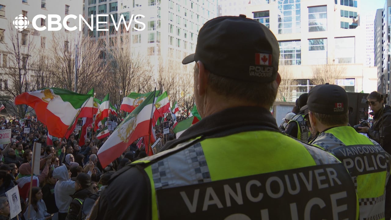 Heavy police presence as multiple protests converge on downtown Vancouver