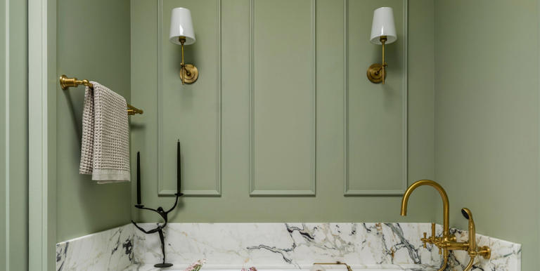 The secret to a serene bathroom? This surprising color choice