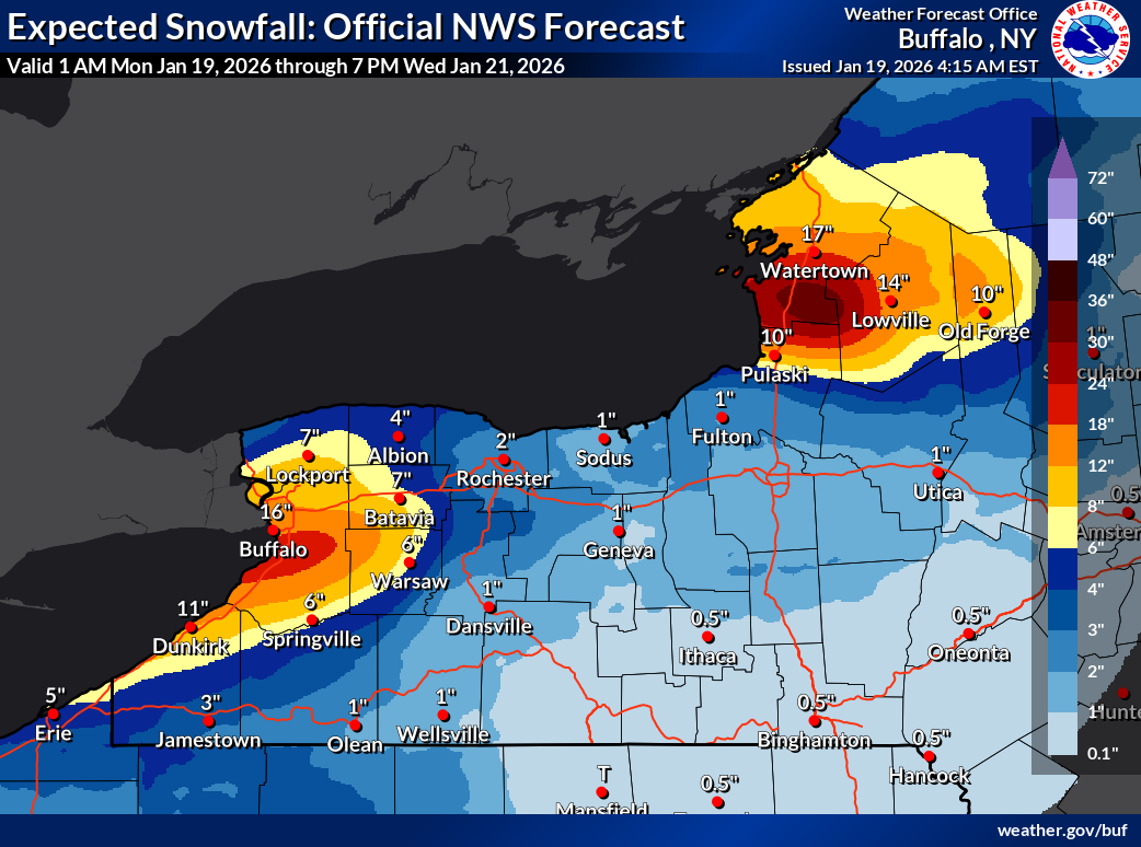 Lake effect targets Buffalo metro first before settling across ...