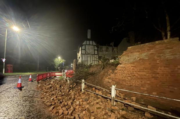 Shocking photos show scale of sudden and unexpected wall collapse