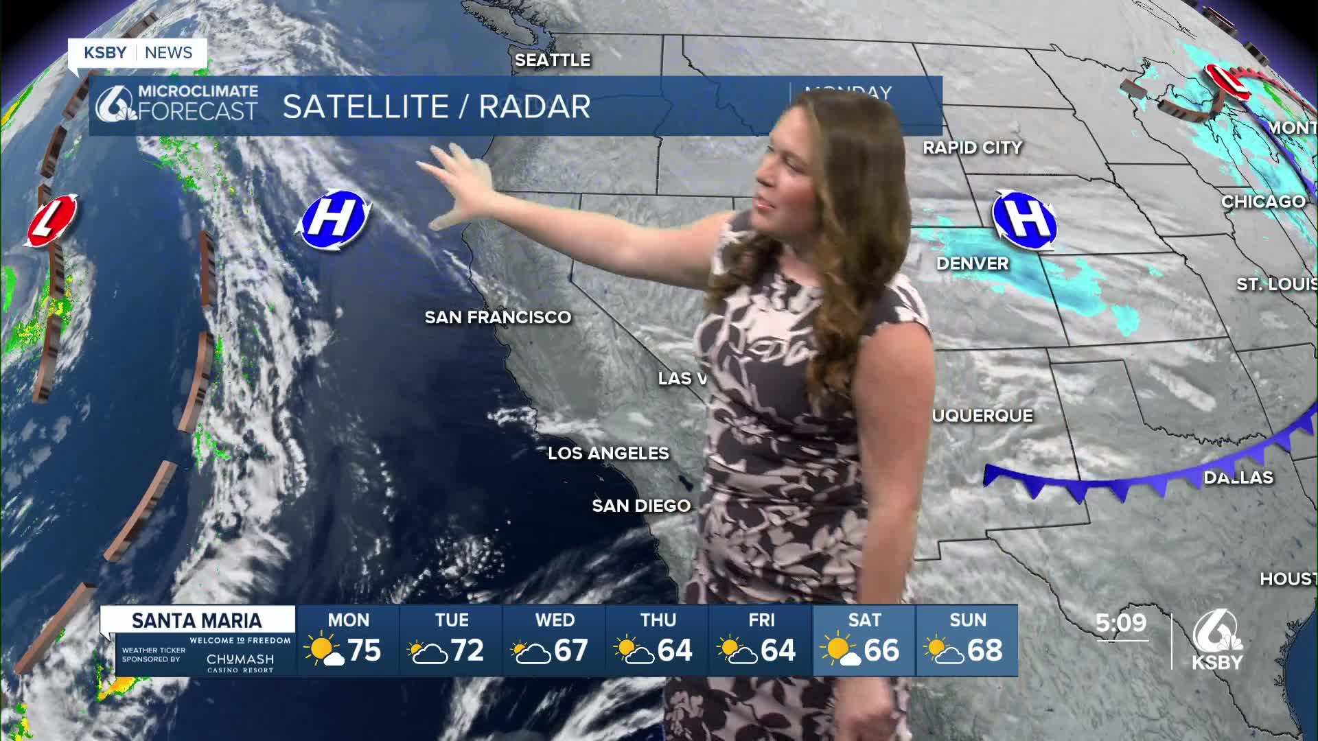 Clear conditions and warm temps to start the week, one rain chance looms