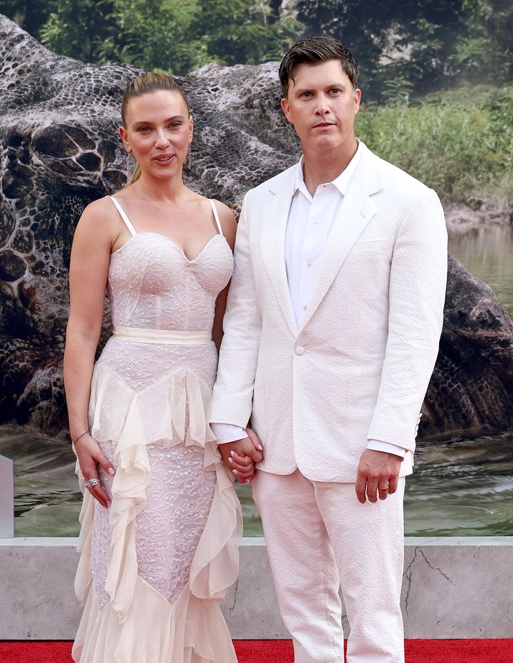 Scarlett Johansson and Colin Jost attend the
