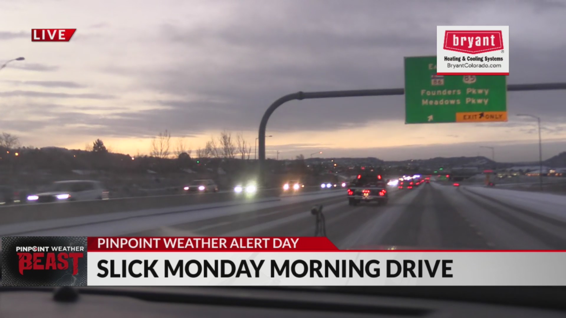 Slick Monday morning drive after overnight snow