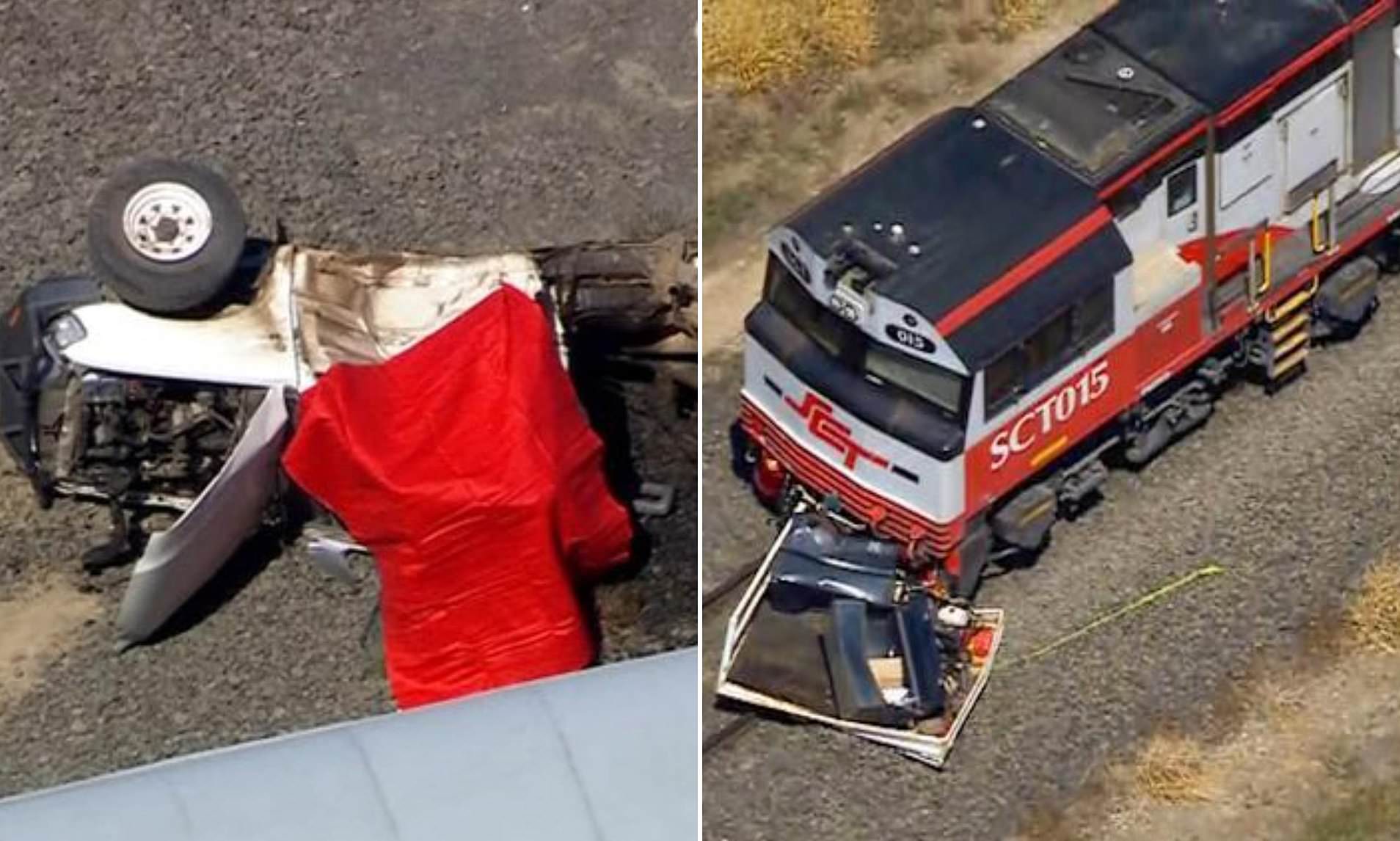Two people killed as ute collides with a freight train at railway ...